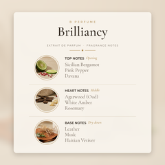 B Perfume Brilliancy Extrait de Parfum, Long Lasting Woody Perfume for Men & Women